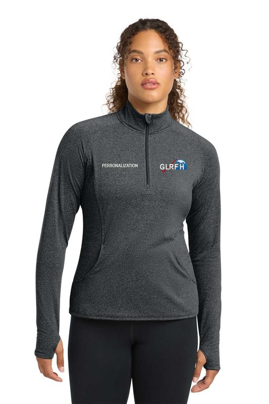 Ladies' Performance Stretch 1/4 Zip- White, Black, Charcoal Grey Heather