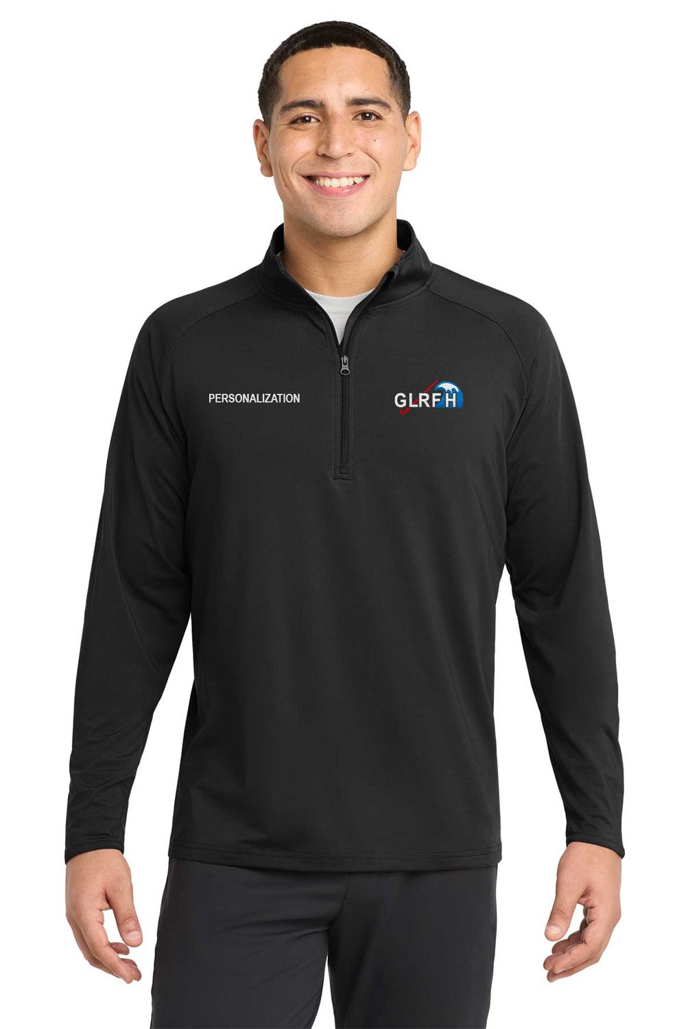 Adult Men's Stretch 1/4 Zip- Black, White, Charcoal Grey Heather