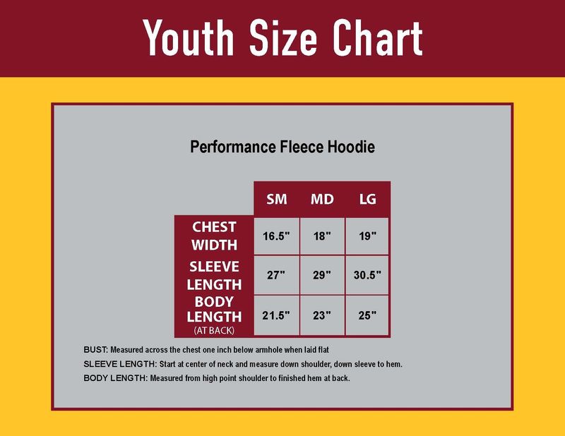 Youth Performance Fleece Hooded Pullover -Navy