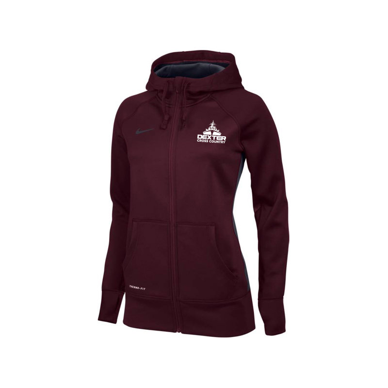 Nike Women's Full Zip Performance Hooded Sweatshirt - Maroon