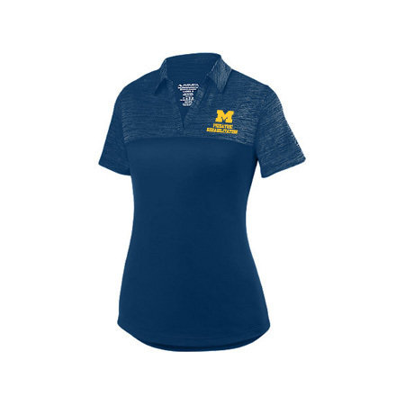 Women's Moisture Wicking Polo - Navy Heather Top and Solid Navy Women's Moisture Wicking Polo - Navy Heather Top and Solid Navy