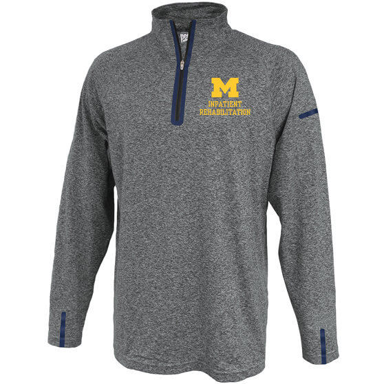 Men's Pennant Mid Weight 1/4 Zip - Grey Heather with Navy Detail
