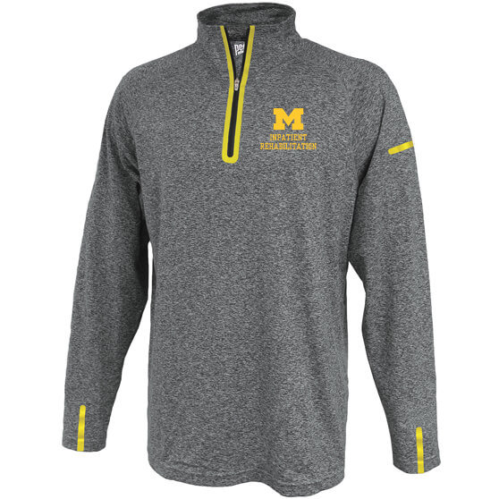 Men's Pennant Mid Weight 1/4 Zip - Grey Heather with Yellow Detail
