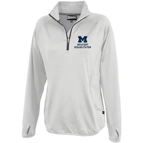 Women's Mid Weight 1/4 Zip - White Women's Mid Weight 1/4 Zip - White