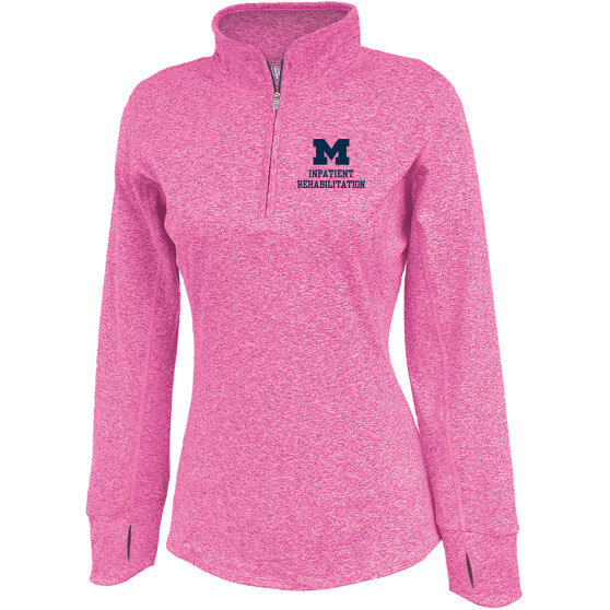 Women's Mid Weight 1/4 Zip - Hot Pink Heather