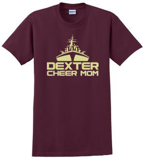 Cheer Mom Tee - Maroon With Metalic Gold Print