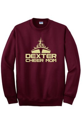 Cheer Mom Long Sleeve Crew Sweatshirt - Maroon With Metalic Gold Print