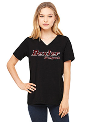 Women's Bella + Canvas Relaxed Jersey V-Neck Tee - Black