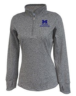 Women's Mid Weight 1/4 Zip - Black Heather (Navy Logo) Women's Mid Weight 1/4 Zip - Black Heather (Navy Logo)