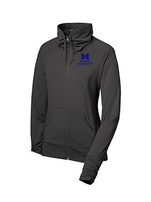 Women's Stretch Full Zip Jacket - Grey (Navy Logo)