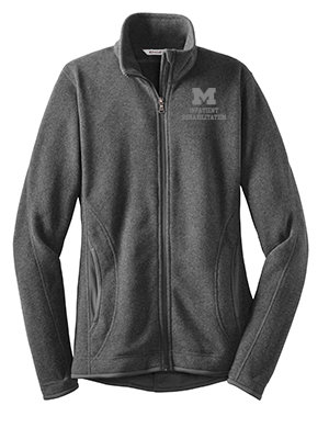 Women's Fleece Full Zip Jacket - Grey (Grey Logo)