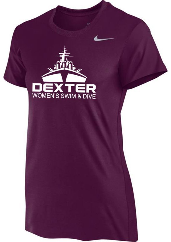 Nike Women's Short Sleeve Performance T-Shirt Black, Maroon