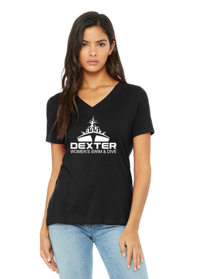 Bella+Canvas Women’s V-Neck Relaxed Jersey Short Sleeve Tee - Black
