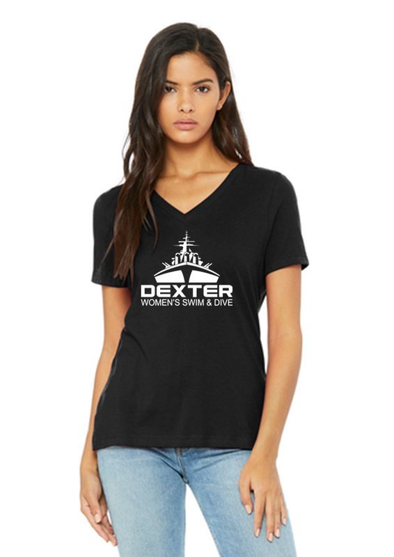 Bella+Canvas Women’s V-Neck Relaxed Jersey Short Sleeve Tee - Black