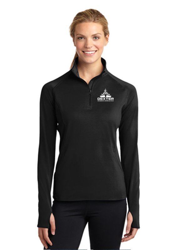 Women's Sport Tek 1/4 Zip - Black, Maroon