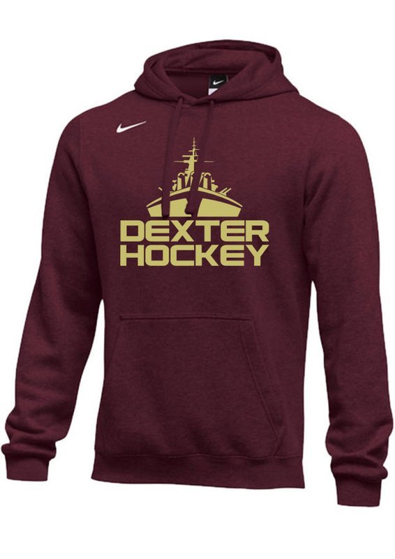 Nike Men's Club Fleece Hooded Sweatshirt - Maroon, Black, Dark Grey Heather, White