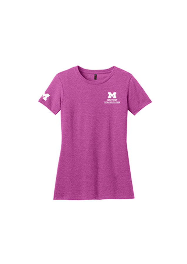 Women's Short Sleeve Crew Neck Tee -  Heathered Pink