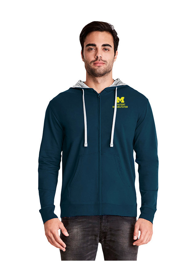 Next Level French Terry Full Zip Hoodie - Navy and Grey Next Level French Terry Full Zip Hoodie - Navy and Grey