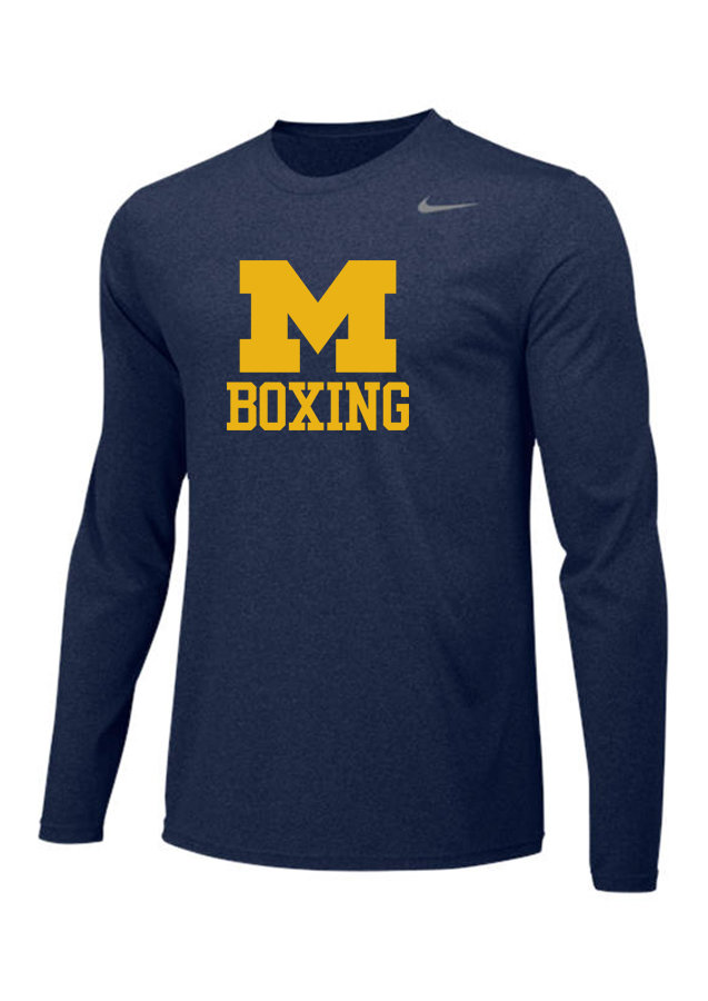 Men's Nike Long Sleeve Performance T-Shirt - Navy