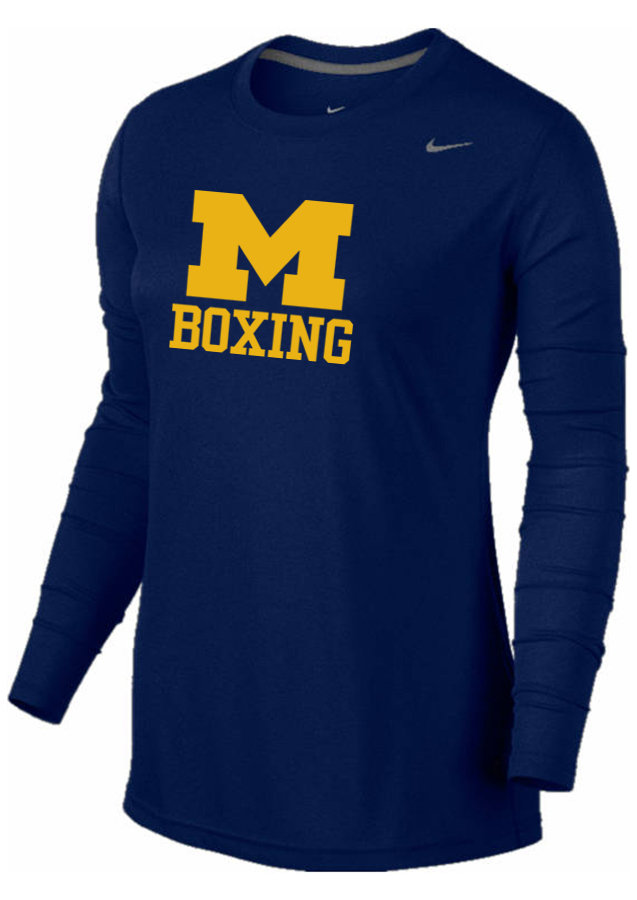 Women's Nike Long Sleeve Performance T-Shirt - Navy