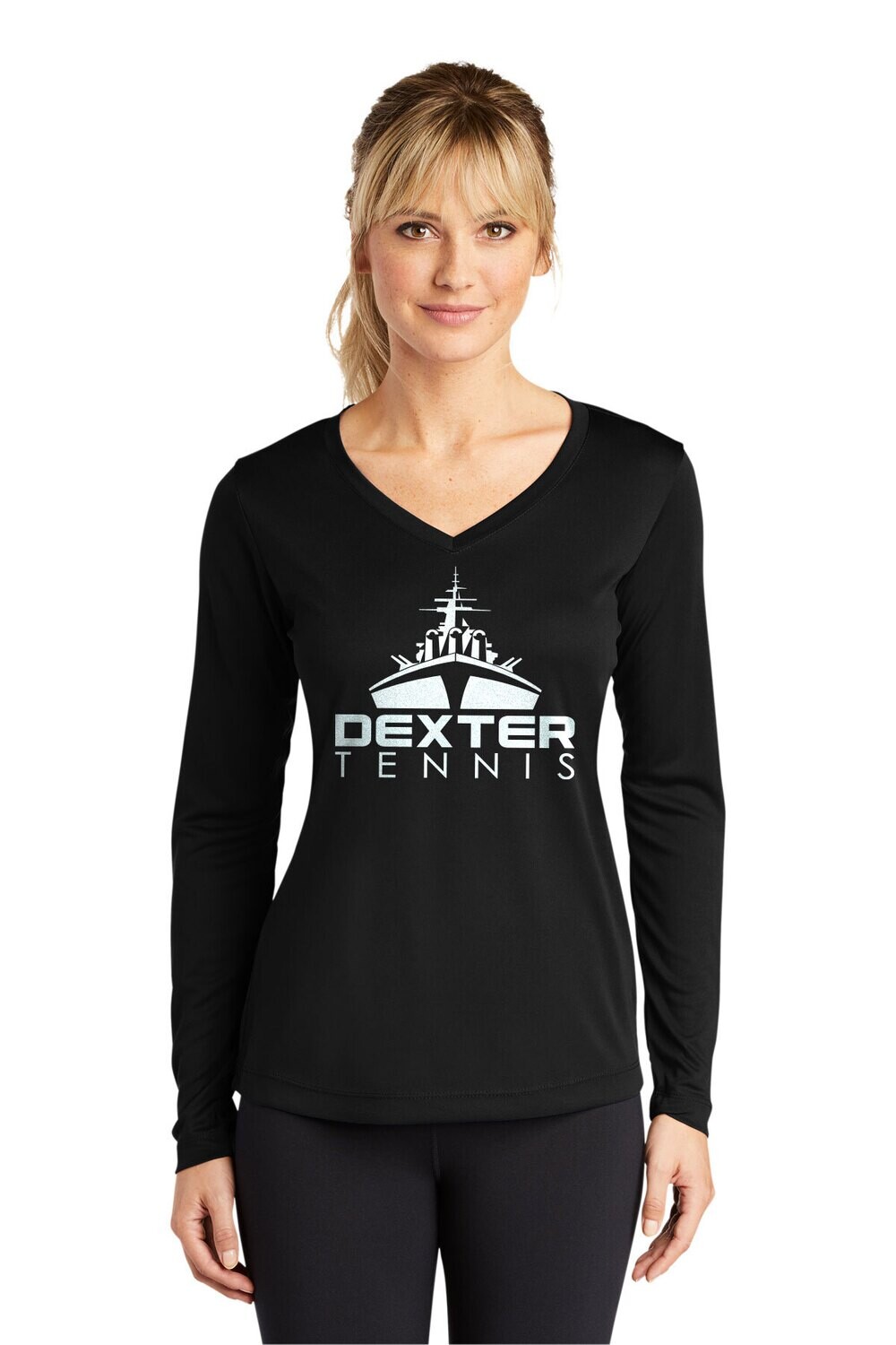 Women's Long Sleeve Perfomance T- Black, White