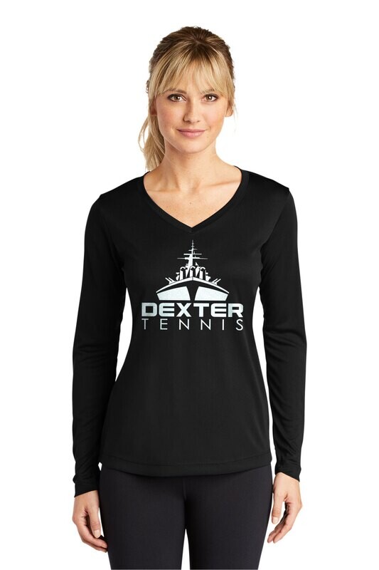 Women's Long Sleeve Perfomance T- Black, White