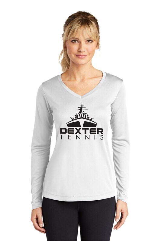 Women's Long Sleeve Perfomance T- Black, White