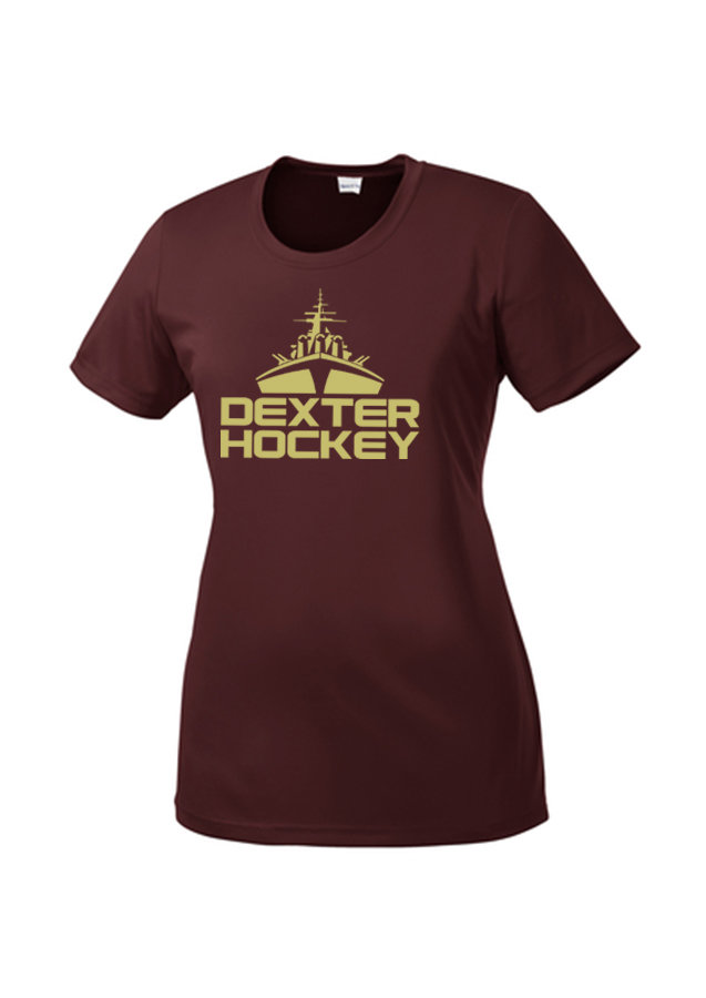 Women's Short Sleeve Performance T- Maroon, Black, Concrete Grey Heather, White