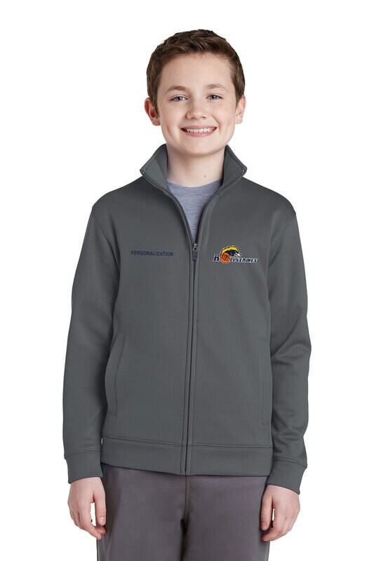 Sport Tek Performance Full Zip Sweatshirt (youth sizes available) -Dark Smoke Grey