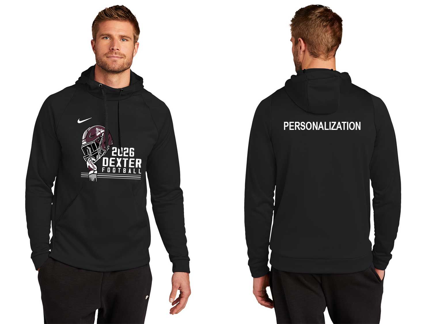 Nike Performance Hooded Sweatshirt - Black, Maroon Nike Performance Hooded Sweatshirt - Black, Maroon