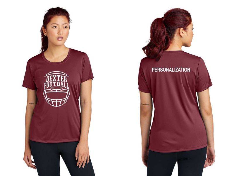 Women's Short Sleeve Performance T- Black, Maroon
