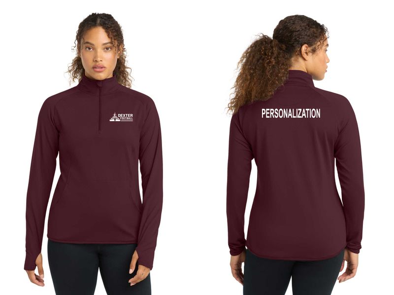 Women's Sport Tek 1/4 Zip - Black, Maroon