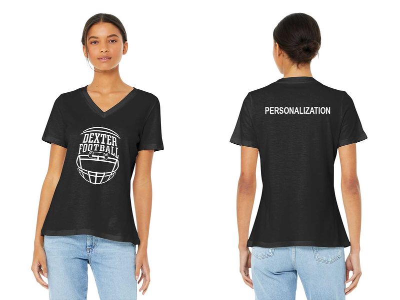 Bella+Canvas Women’s V-Neck Relaxed Jersey Short Sleeve Tee - Black