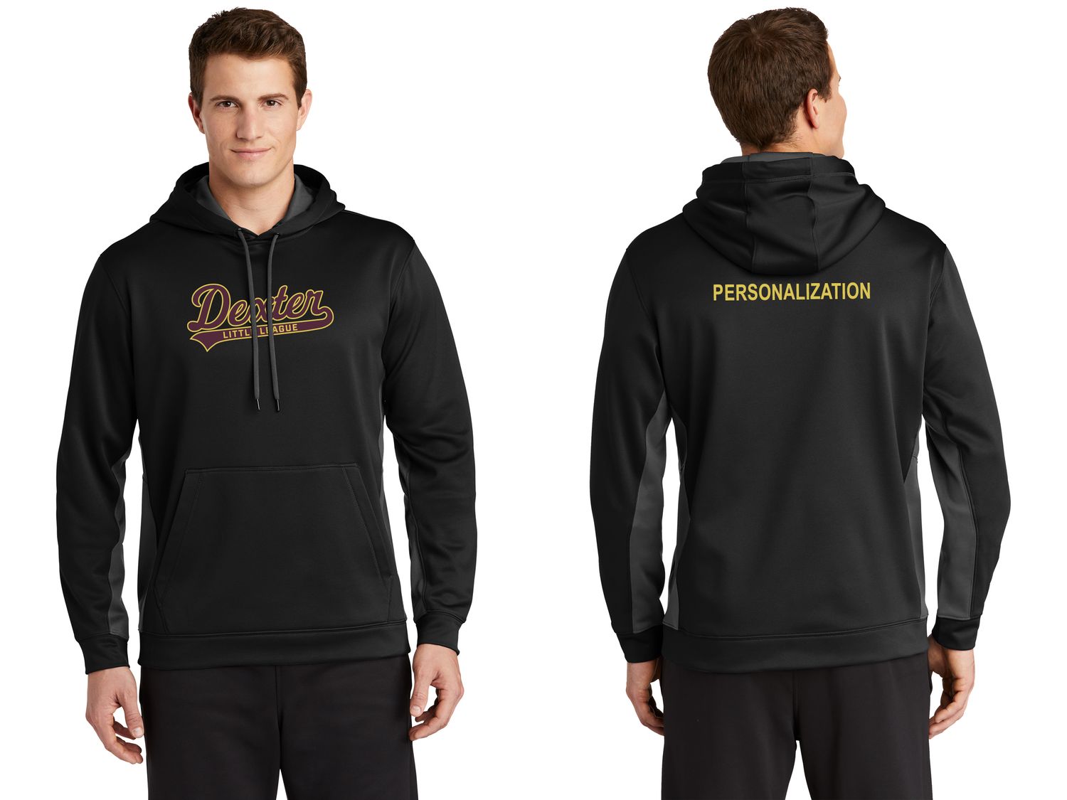 Sport Tek Performance Hoodie (Adult & Youth sizes) - Black/Grey