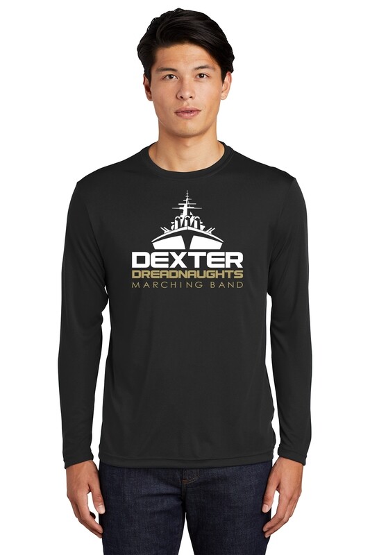 Unisex Long Sleeve Performance T-Shirt - Black/Maroon