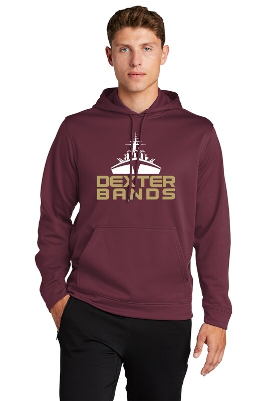 Unisex Performance Hoodie - Black/Maroon