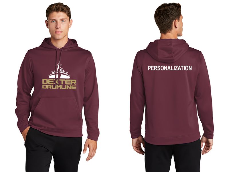 Unisex Performance Hoodie - Black/Maroon