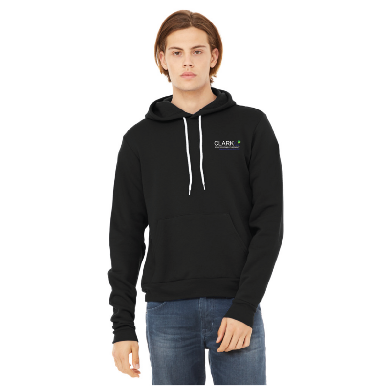 Unisex Sponge Fleece Pullover Hooded Sweatshirt (Black)