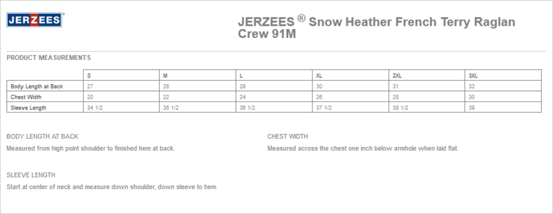 Snow Heather French Terry Raglan Crew (Black Heather)