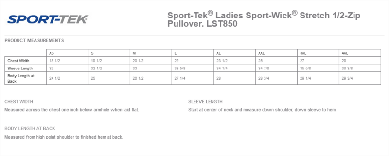 Ladies Sport-Tek Stretch 1/2-Zip Pullover (Black)