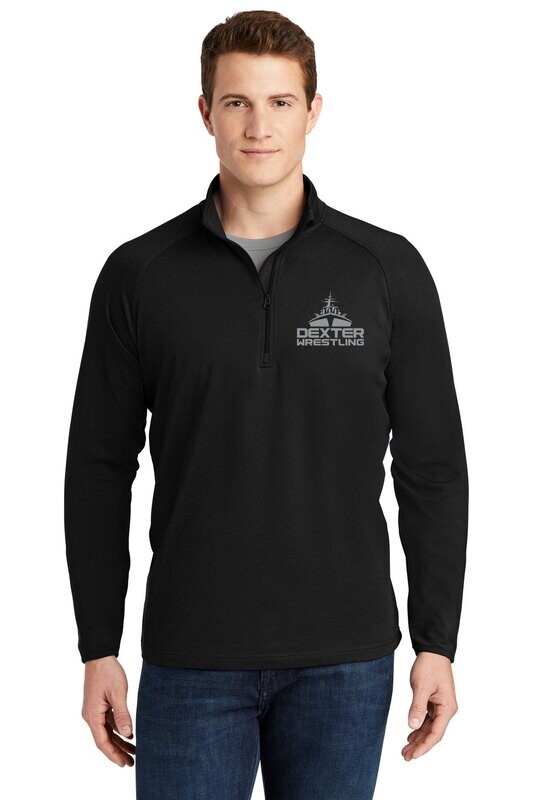 Sport-Tek Stretch 1/2-Zip Pullover- Black