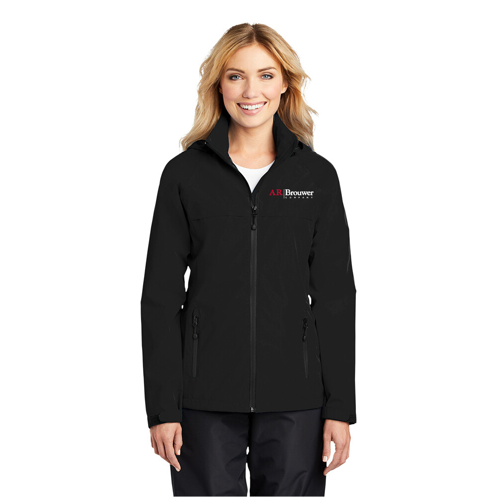 Port Authority Ladies Waterproof Jacket- Black Port Authority Ladies Waterproof Jacket- Black