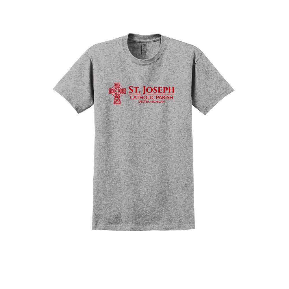 Unisex Cotton Tee (Youth Sizes Available)- Red or Sport Grey