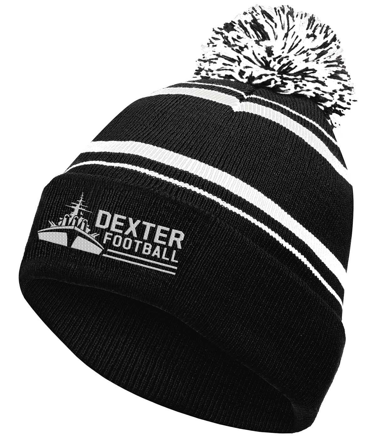 Homecoming Pom Beanie- Maroon, Black Homecoming Pom Beanie- Maroon, Black