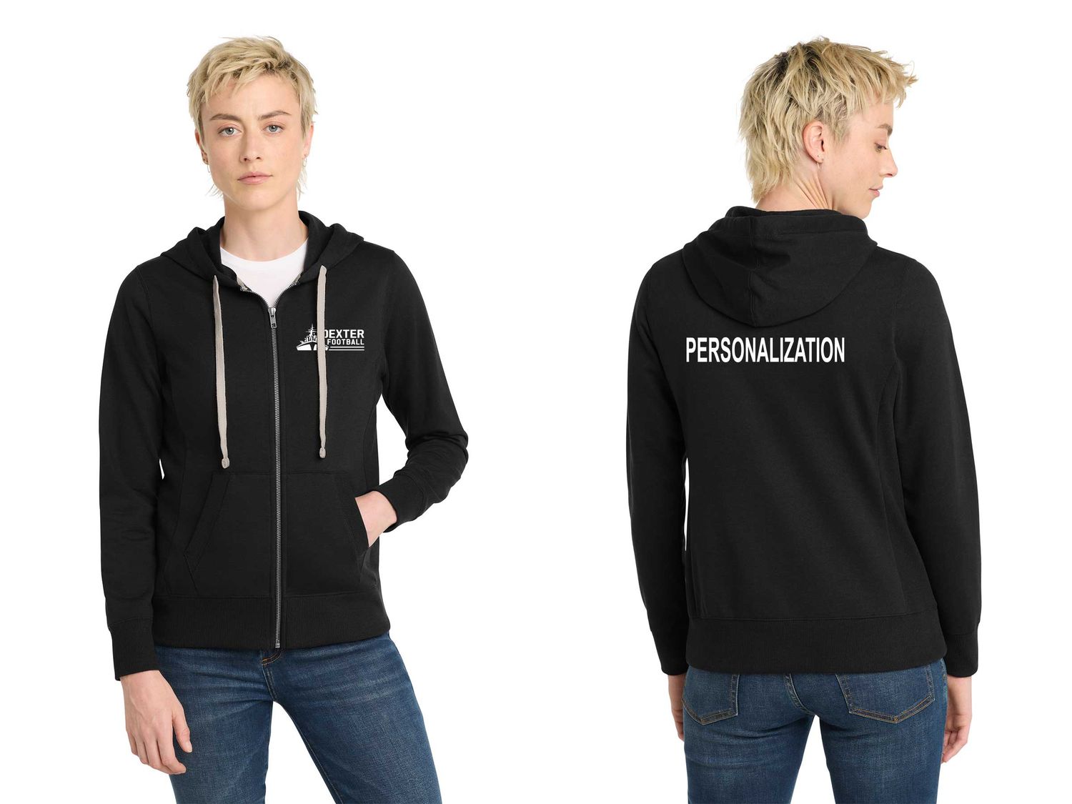 Women's Full Zip Fleece Hoodie-Black, Maroon Heather Women's Full Zip Fleece Hoodie-Black, Maroon Heather