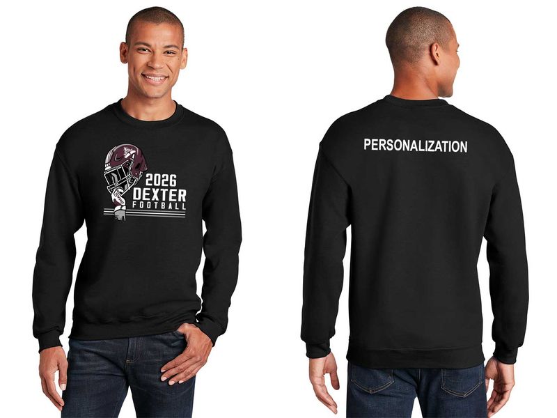 Cotton Crewneck Sweatshirt- Black, Maroon