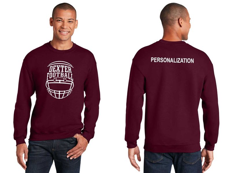 Cotton Crewneck Sweatshirt- Black, Maroon