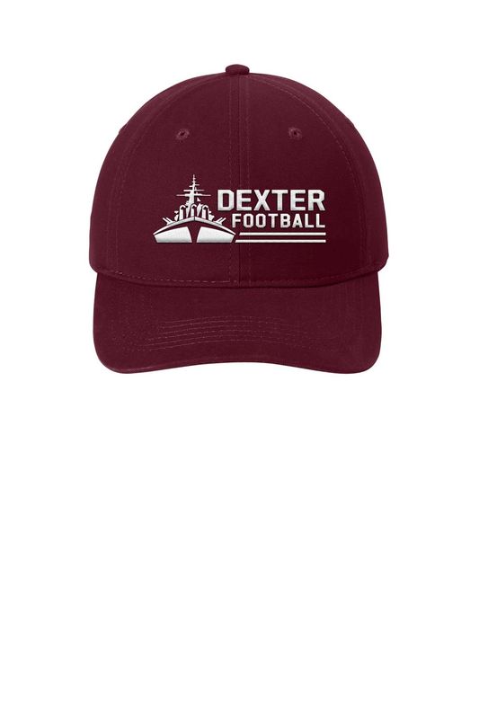 Brushed Twill Low Profile Cap - Black/Maroon