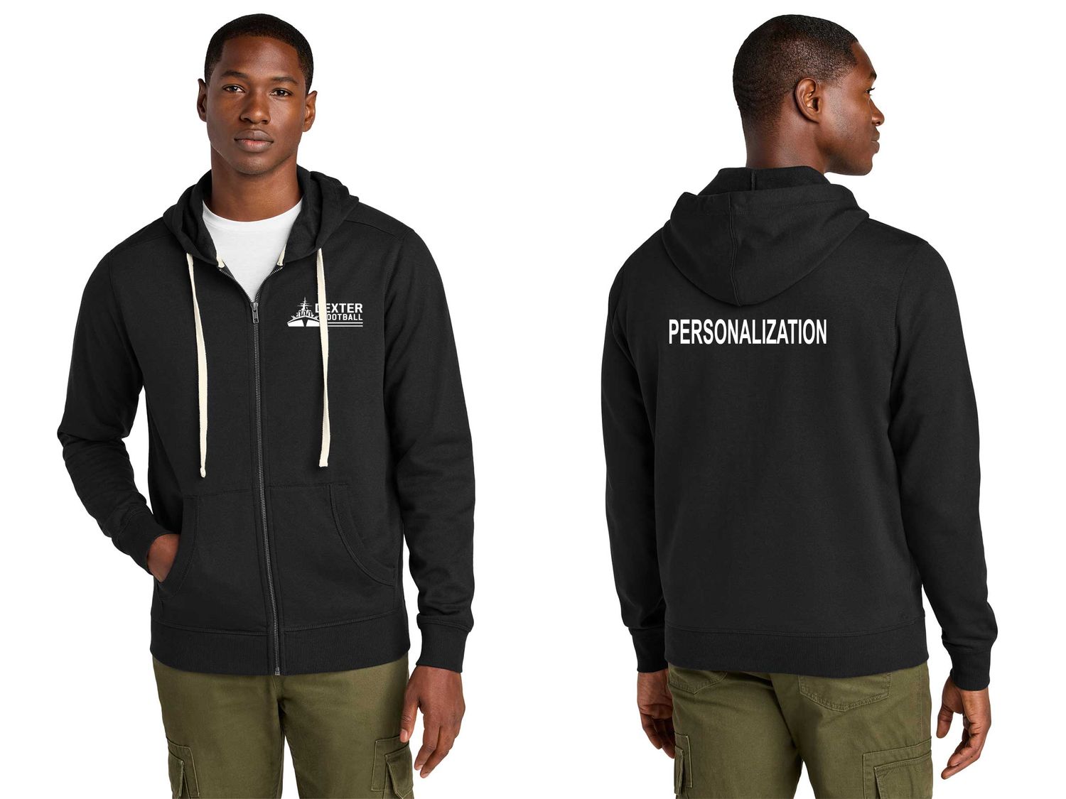 Full Zip Fleece Hoodie-Black, Maroon Heather Full Zip Fleece Hoodie-Black, Maroon Heather