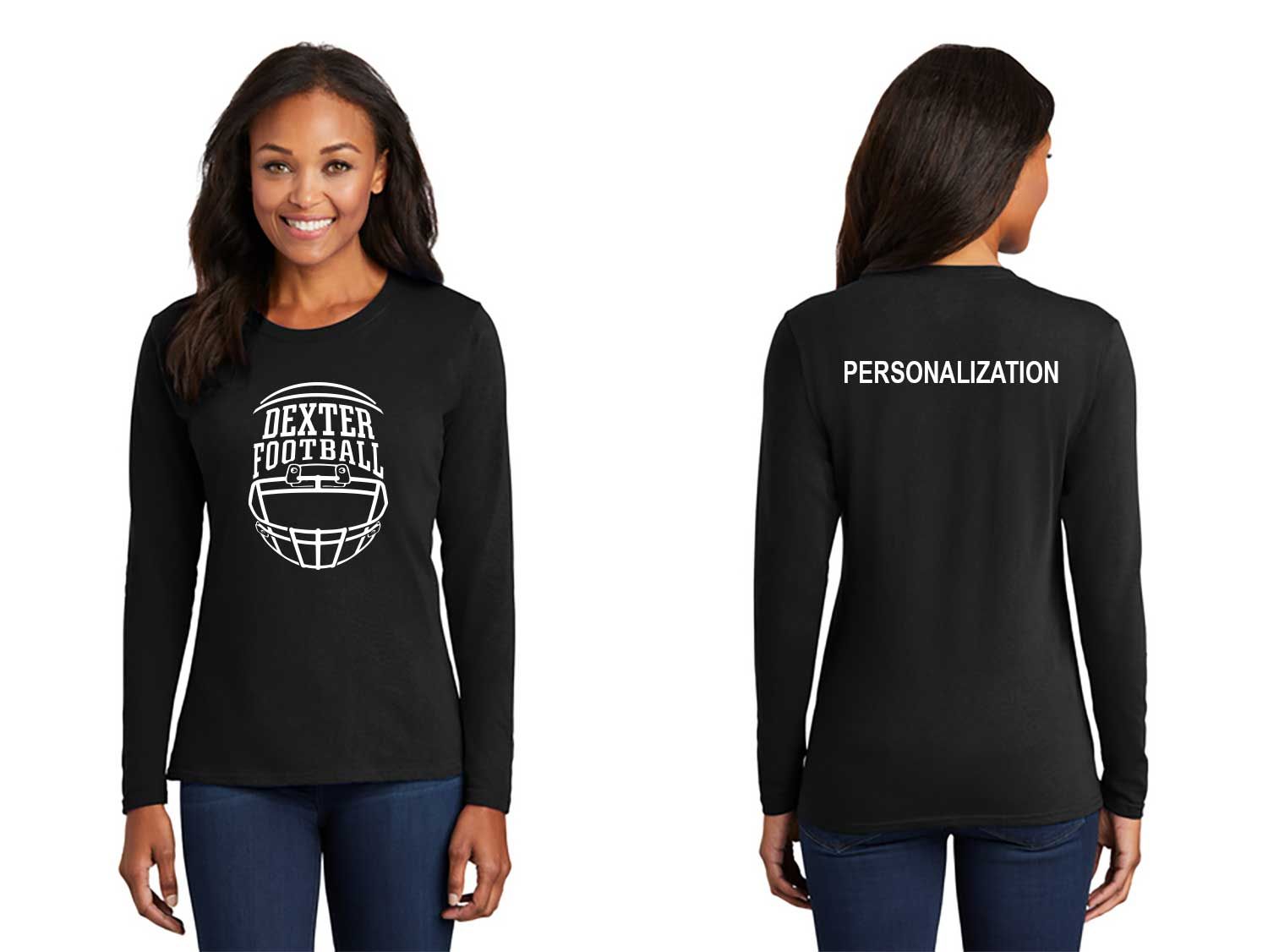 Ladies Long Sleeve Cotton Tee-Black, Maroon Ladies Long Sleeve Cotton Tee-Black, Maroon
